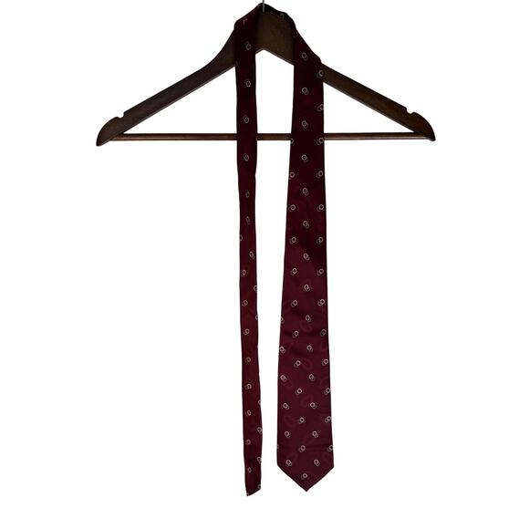 Robert Talbott Men’s Silk Tie Burgundy Handblock Print Sewn Made in USA England - Picture 3 of 8